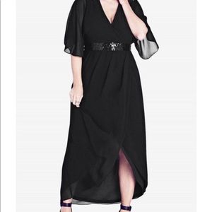 Sequin Wrap Maxi Dress